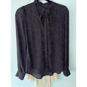 LULU’s black and white polka dot top